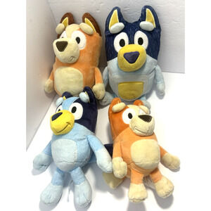 Disney Lot Of 4 family Bluey Plush Stuffed Animal 9" - 10"